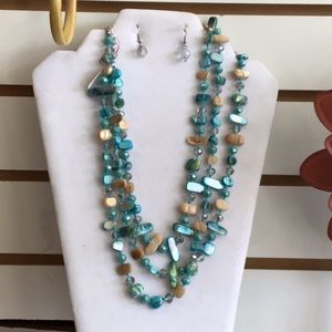 Triple strands crystal aurora Borealis handstrung